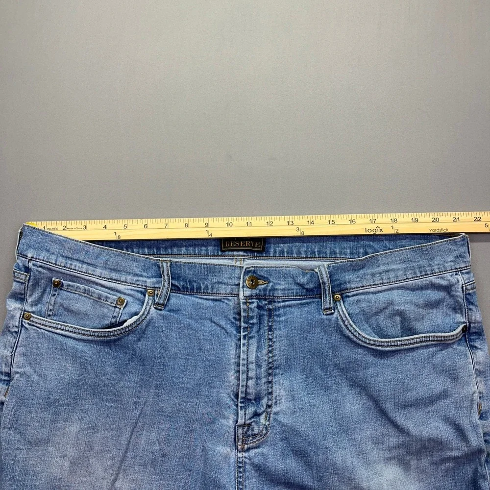 Jos A Bank Reserve Relaxed Fit Jeans Light Wash Denim Sz 42 Retro Grunge Wide‎